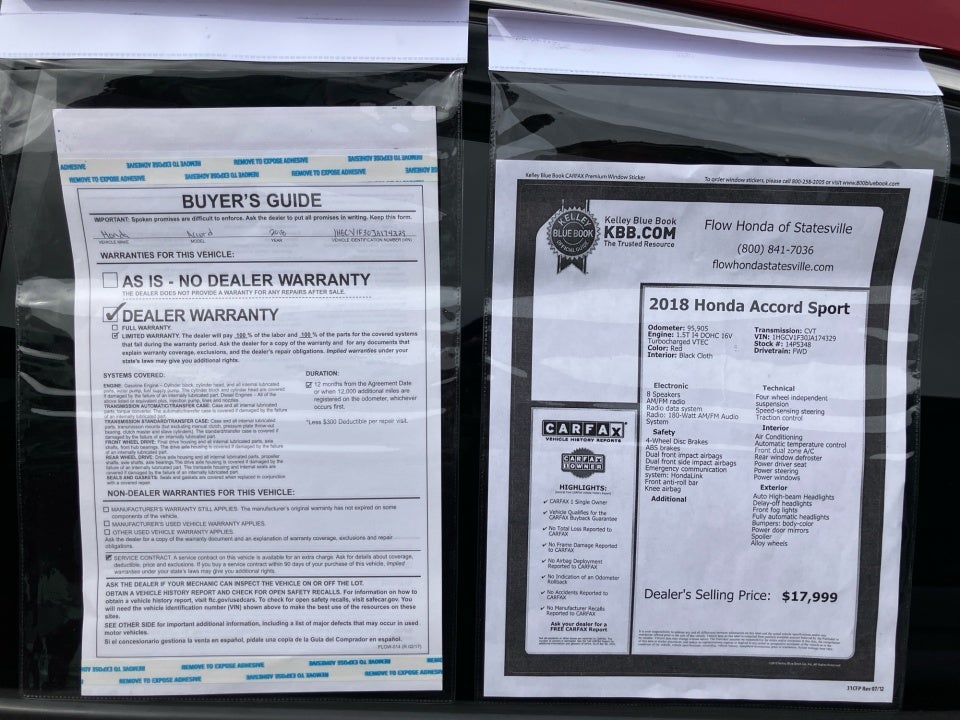 2018 Honda Accord Sport