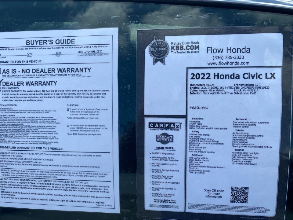 2022 Honda Civic Sedan LX