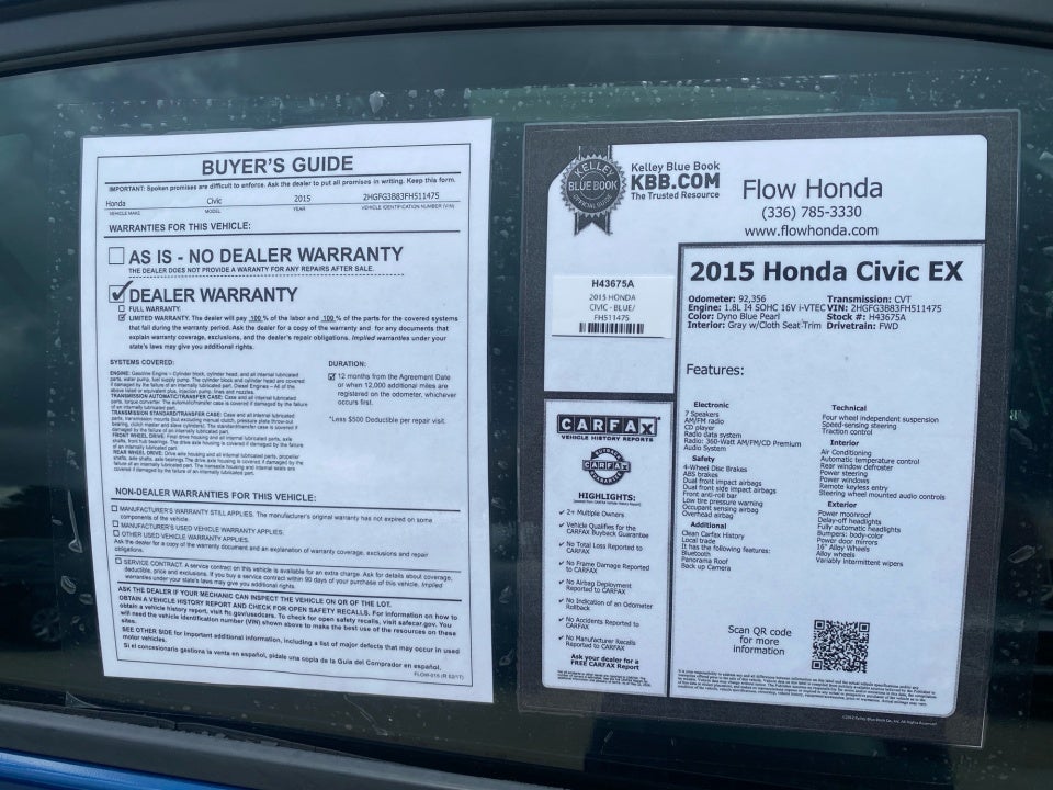 2015 Honda Civic EX