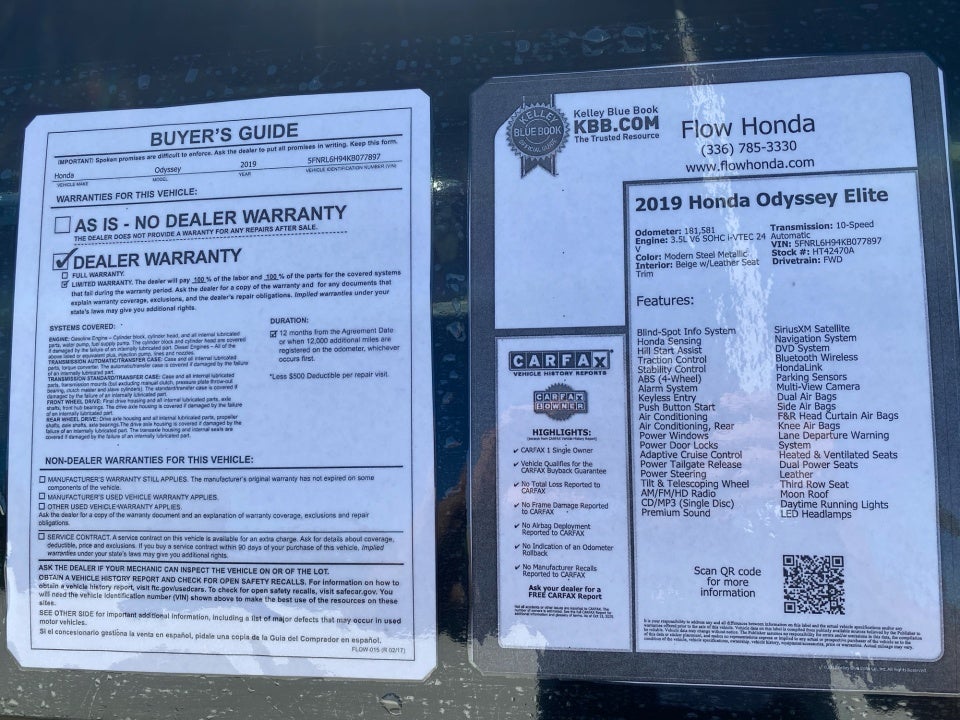 2019 Honda Odyssey Elite