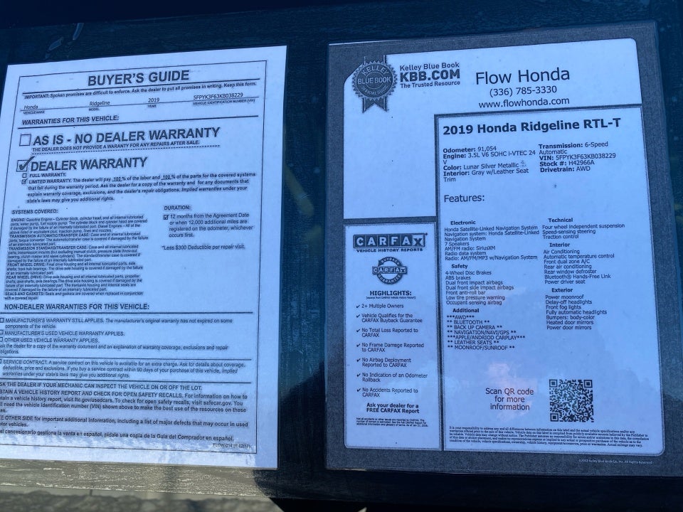2019 Honda Ridgeline RTL-T