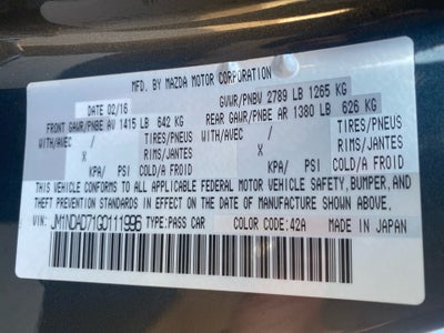 2016 Mazda Mazda MX-5 Miata Grand Touring