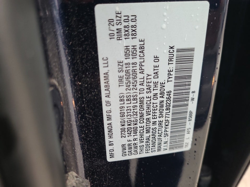 2020 Honda Ridgeline RTL-E