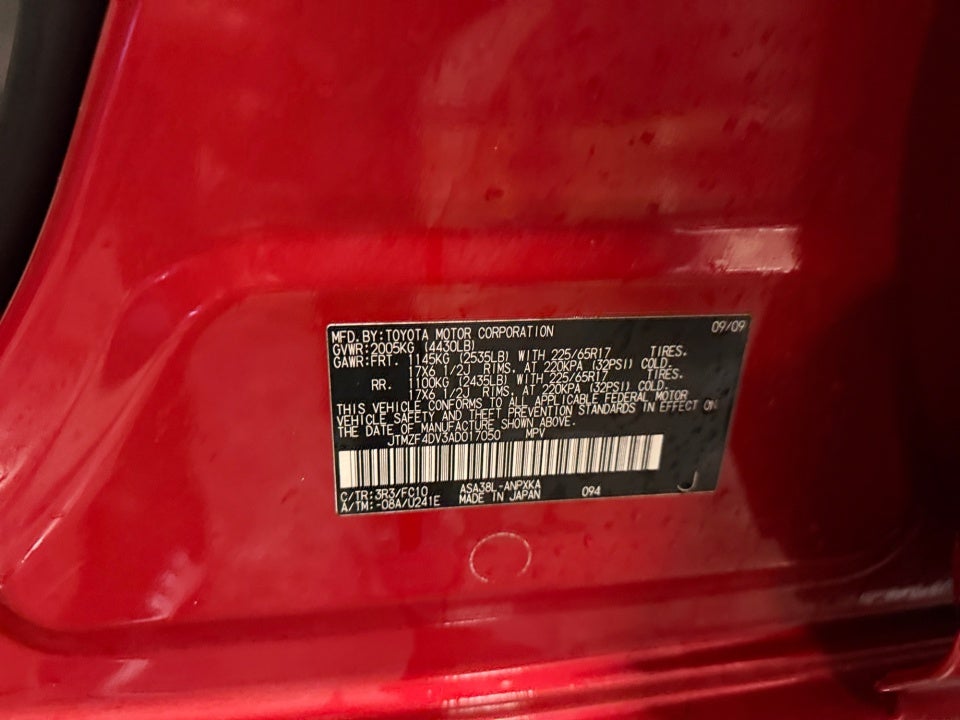 2010 Toyota RAV4 FWD 4dr 4-cyl 4-Spd AT (Natl)