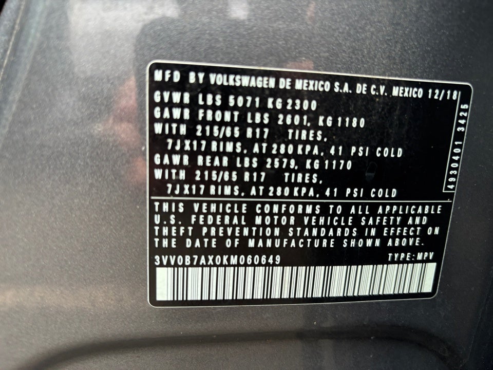 2019 Volkswagen Tiguan 2.0T S