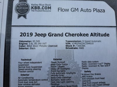 2019 Jeep Grand Cherokee Altitude 4x4