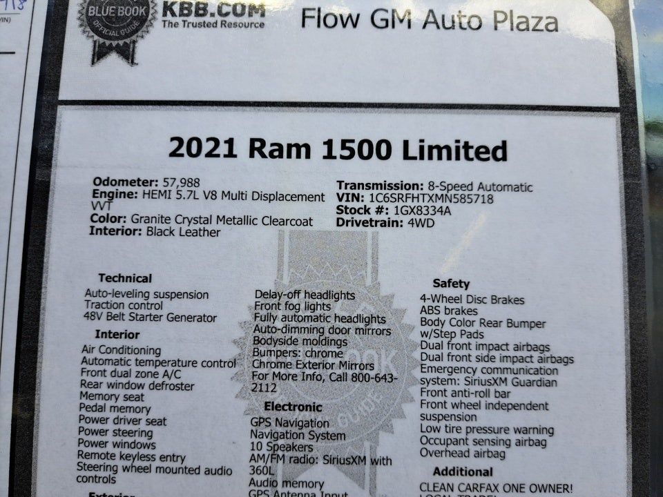 2021 RAM 1500 Limited Crew Cab 4x4 5'7" Box