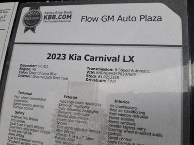 2023 Kia Carnival MPV LX Seat Package