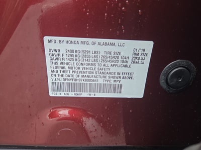 2019 Honda Passport Touring