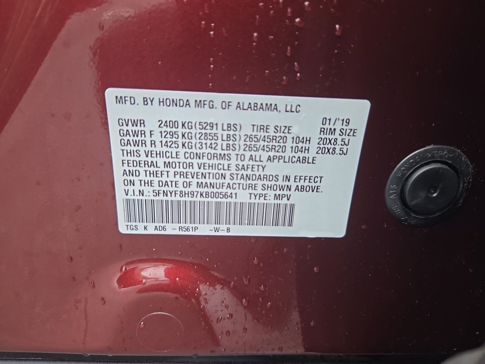 2019 Honda Passport Touring