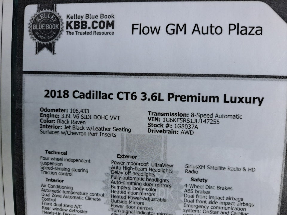 2018 Cadillac CT6 Premium Luxury