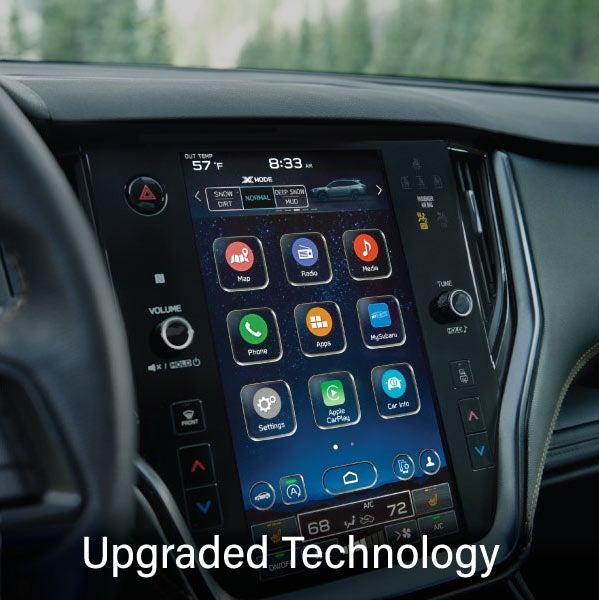 An 8-inch available touchscreen with the words &ldquo;Ugraded Technology&ldquo;. | Flow Subaru Burlington in Burlington NC