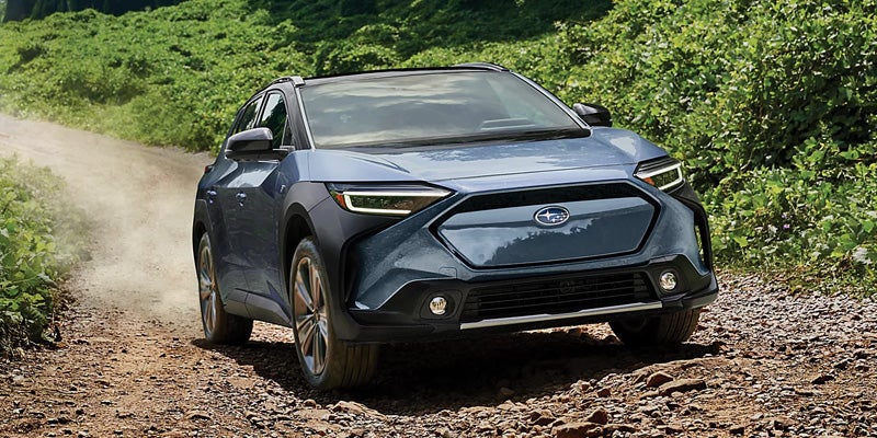 subaru solterra front quarter passenger side view